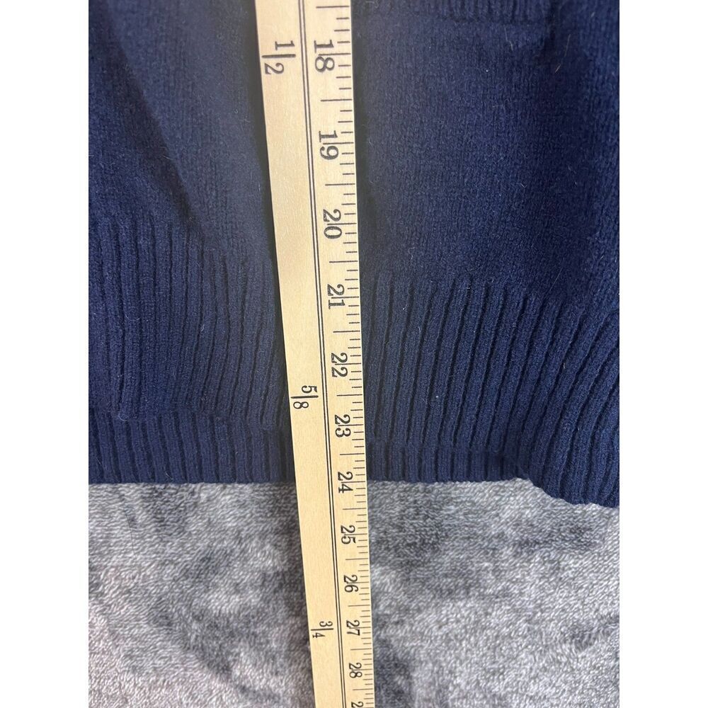 J. Crew 100% Lambswool Collared Cardigan Navy Blue Fair Isle Men's M Fisherman - Picture 7 of 10